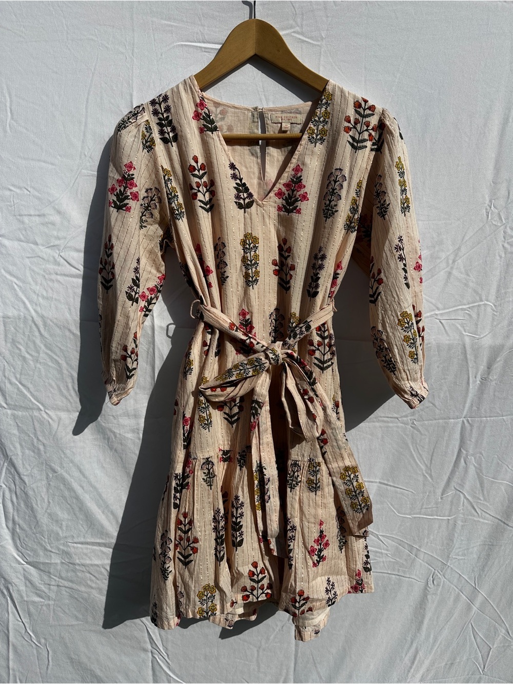 Pink Chicken 100% cotton Halsey Dress dainty flowers